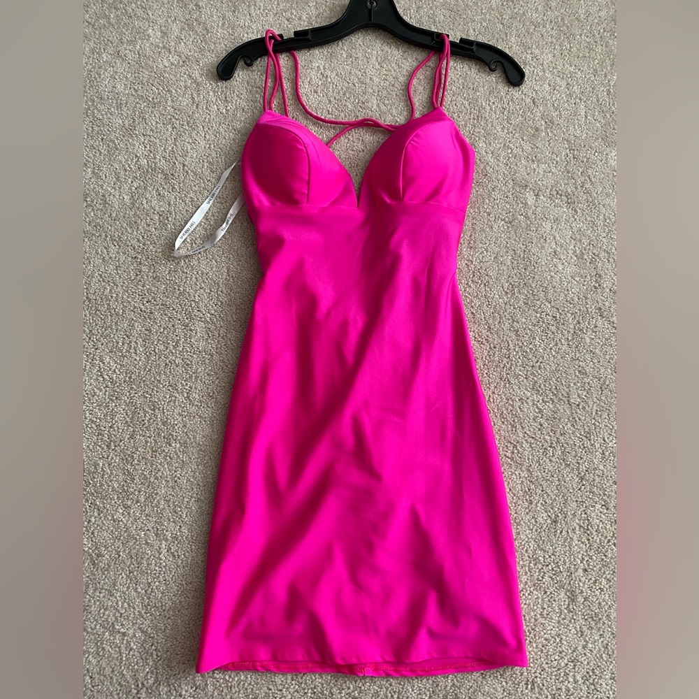 SHERRI HILL hot pink dress, size 00 small